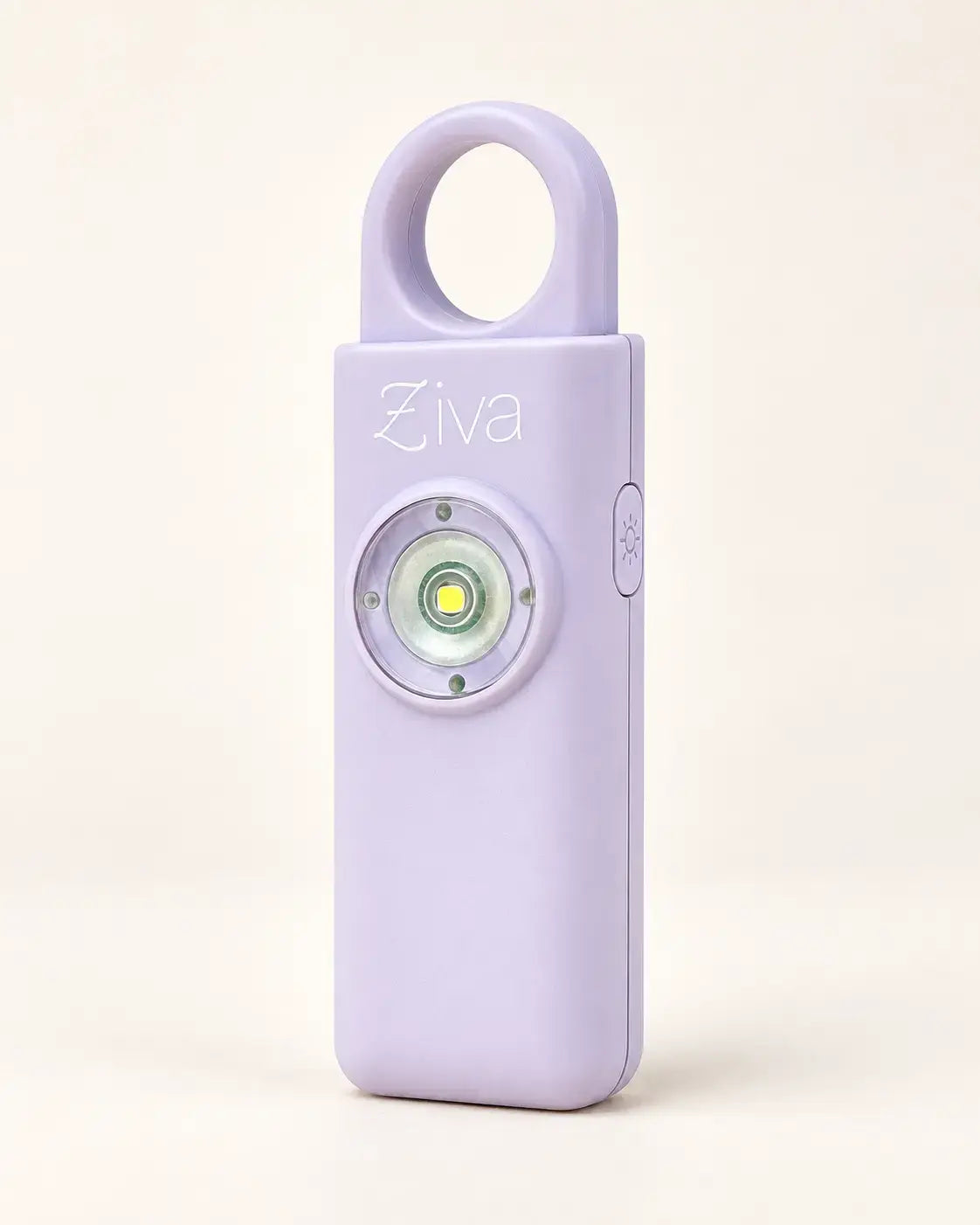 Ziva Safety Alarm in lavender, front view