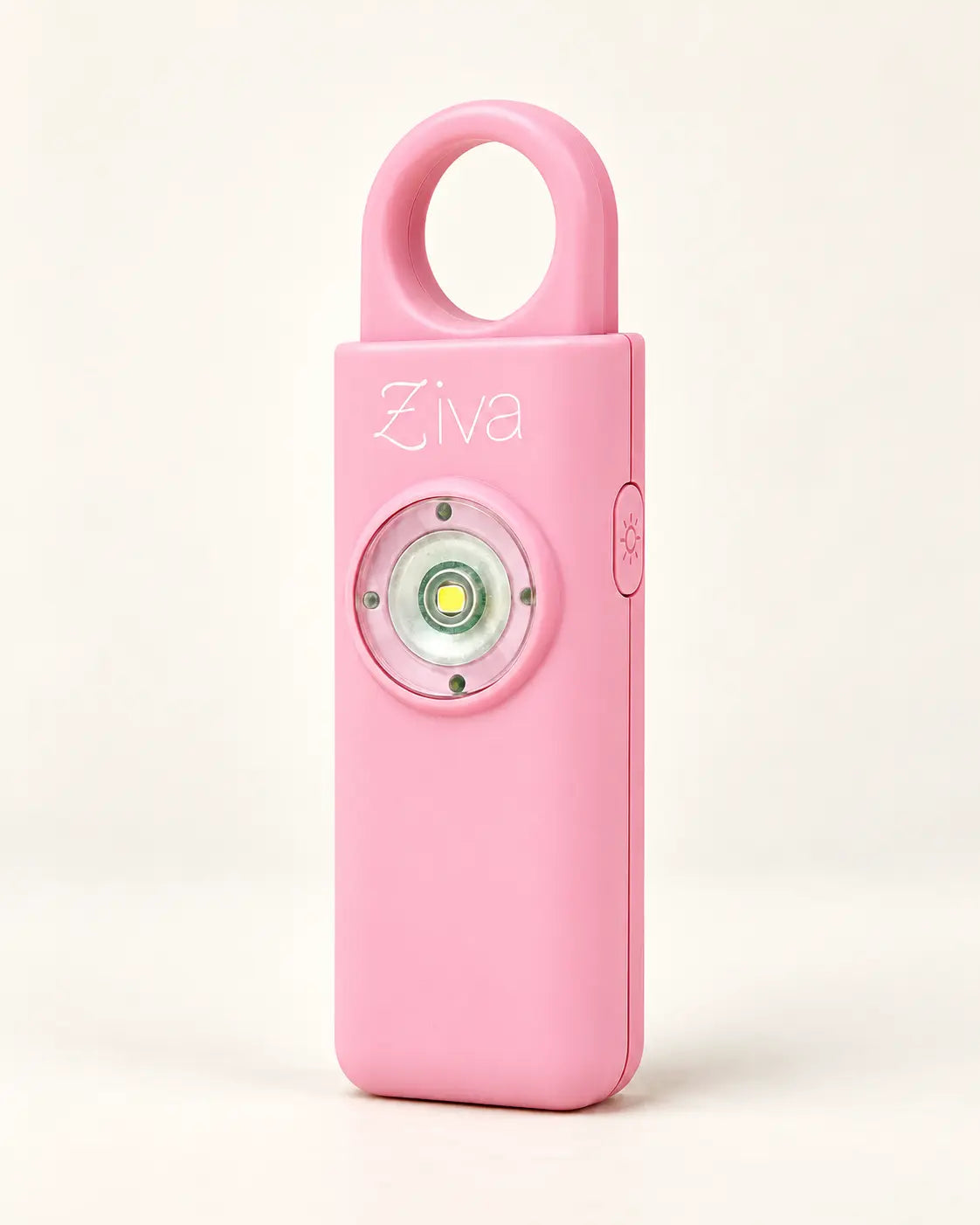 Ziva Safety Alarm in pink, front view