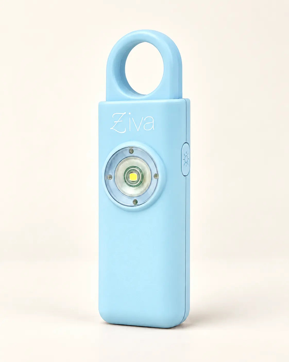 Ziva Safety Alarm in sky blue, front view